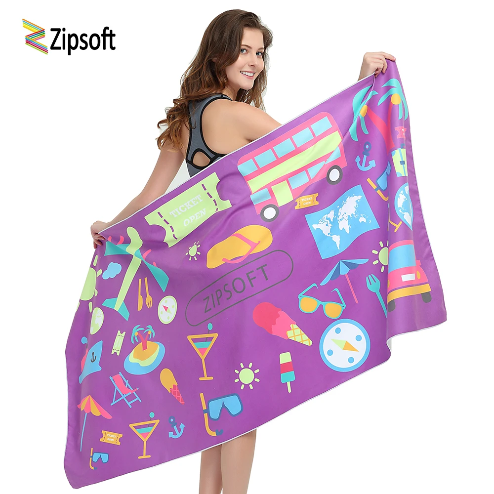 Zipsoft Microfiber Quick Drying Beach Bath Swimming Outdoor Towels Bathing travel Toalla Pool Shower Compact Quick Drying Towel