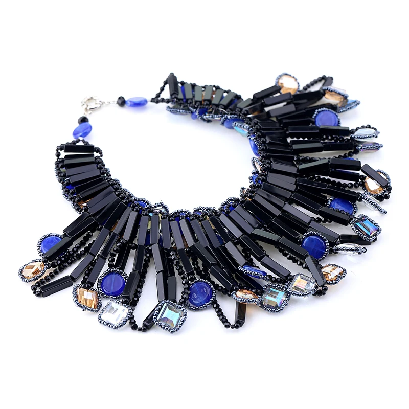 Unique Hyperbole Crystal Statement Torques Necklace for Women Handmade Chunky Bohemia Chokers Costume Jewelry Dropshipping