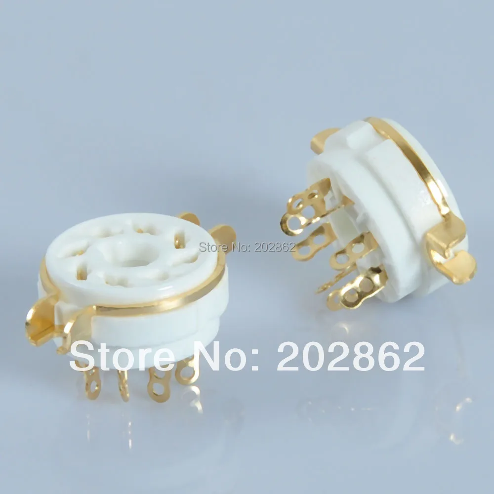 3pcs 8Pin Octal Ceramic Chassis Tube Socket Gold Plate 6SN7