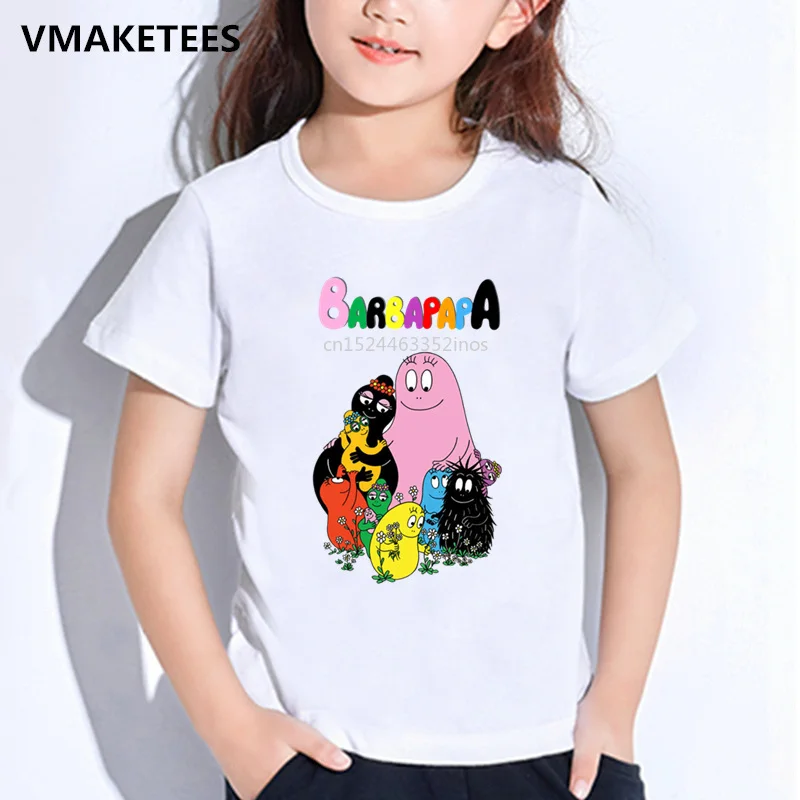 

Kids Summer Short Sleeve Girls & Boys T shirts Cartoon Barbapapa Print Children's T-shirt Casual Funny Baby Clothes,HKP5162