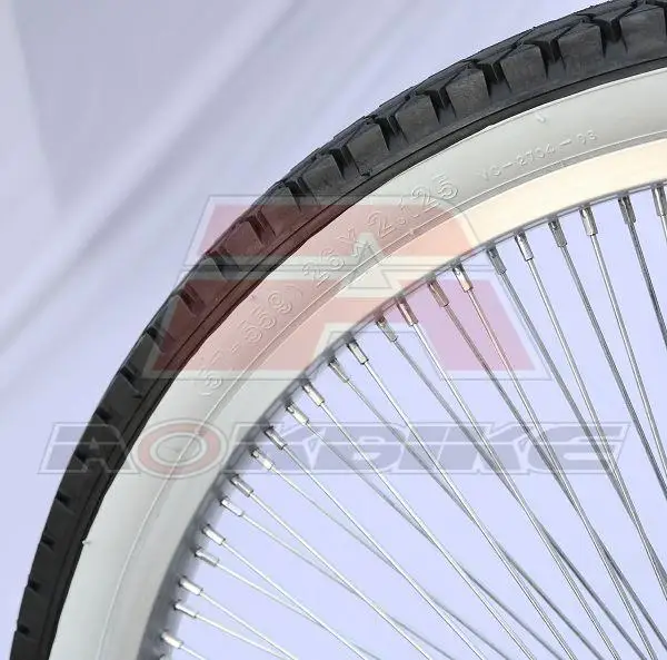 26/24 Inch Beach Bike Wheel 7 Speed Retro Beach Bicycle wheel V brake 2.125 white side tires 140PCS spokes Bike hub