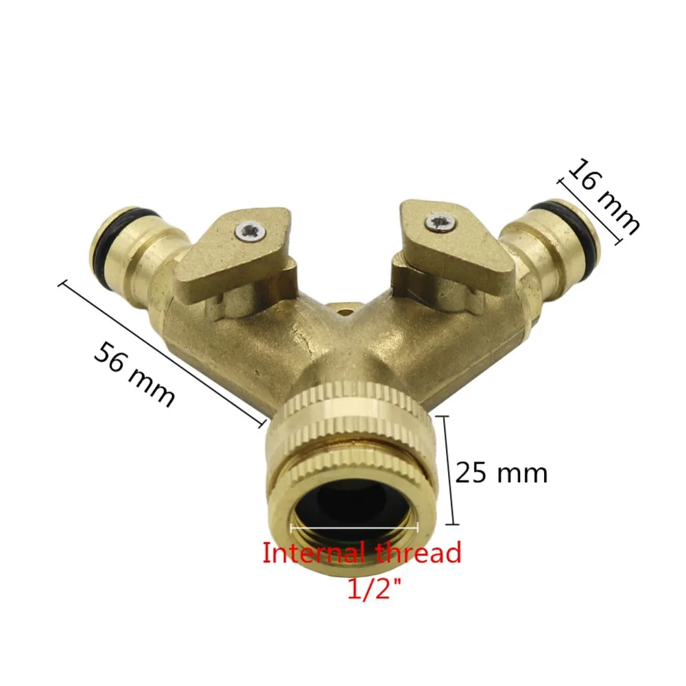 Irrigation Brass 2-ways Valves Y Hose Connector Female thread Valves agriculture Garden  Plumbing Fittings 1 Pcs