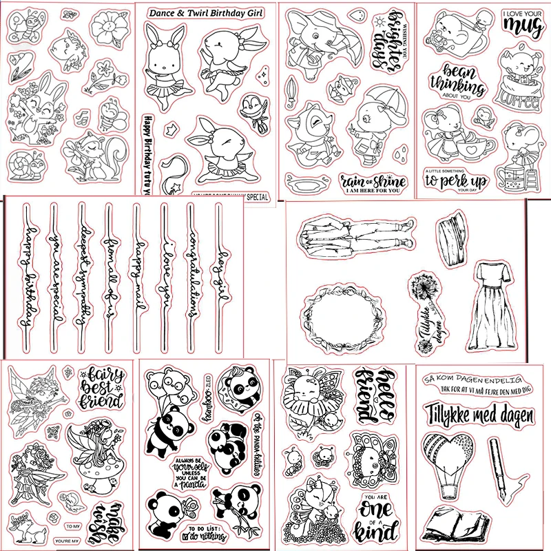 

Panda Mouse Rabbit Transparent Clear Silicone Stamp/Seal for DIY Scrapbooking/Photo Album Easter Decorative Card Making 4x6inch