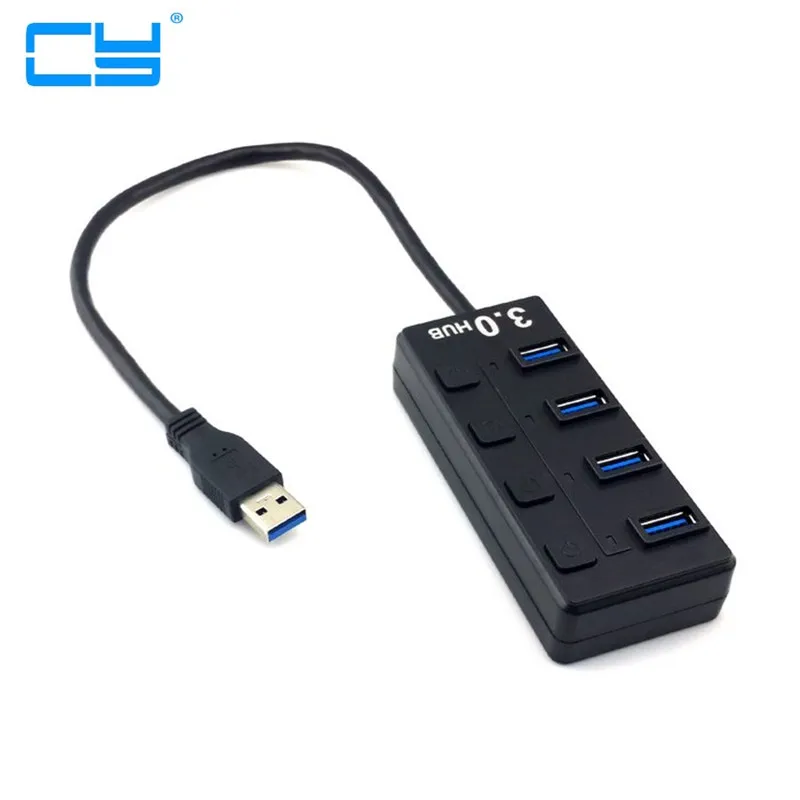 

USB 3.0 Multiple 4 Ports Hub Adapter with Switch For PC Laptop Tablet Macbook Support Windows 7 Win 8 Mac