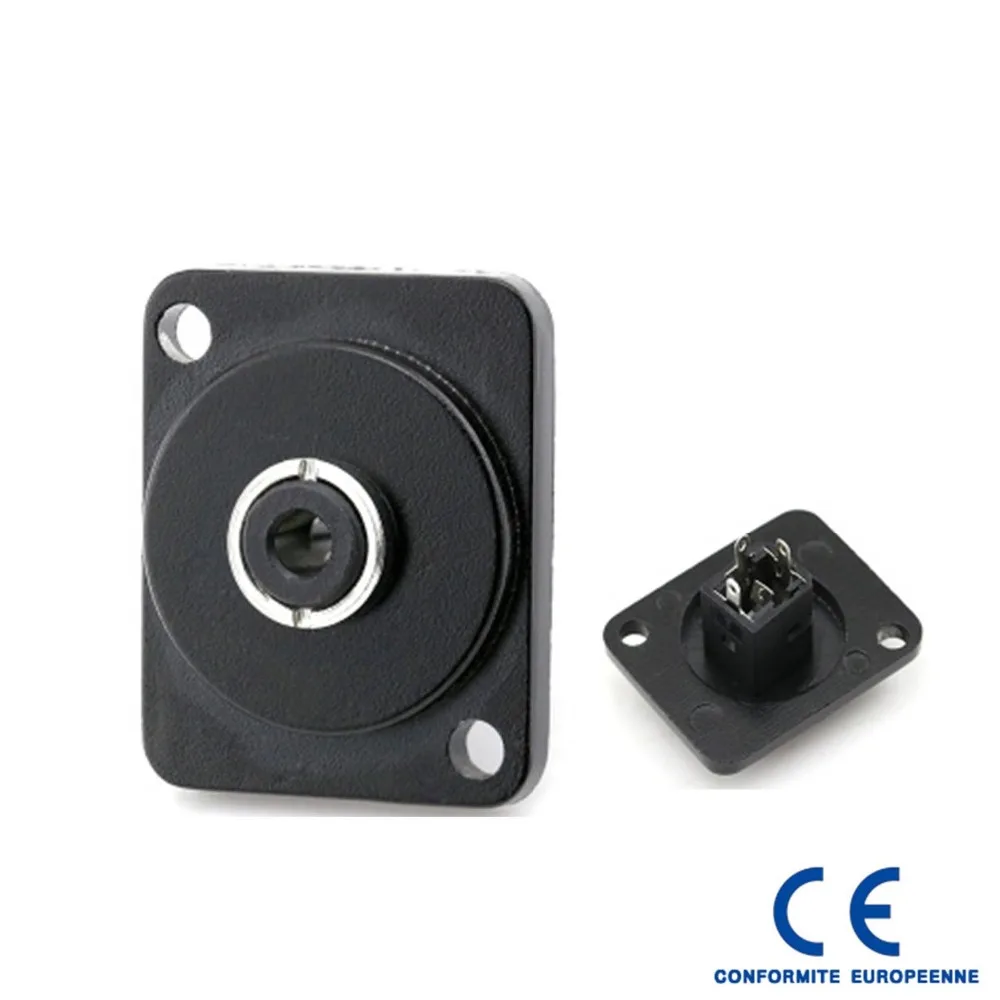 High quality 2pcs/lot 3.5mm audio Socket Chassis Panel Mount with straight through for D-Type audio socket