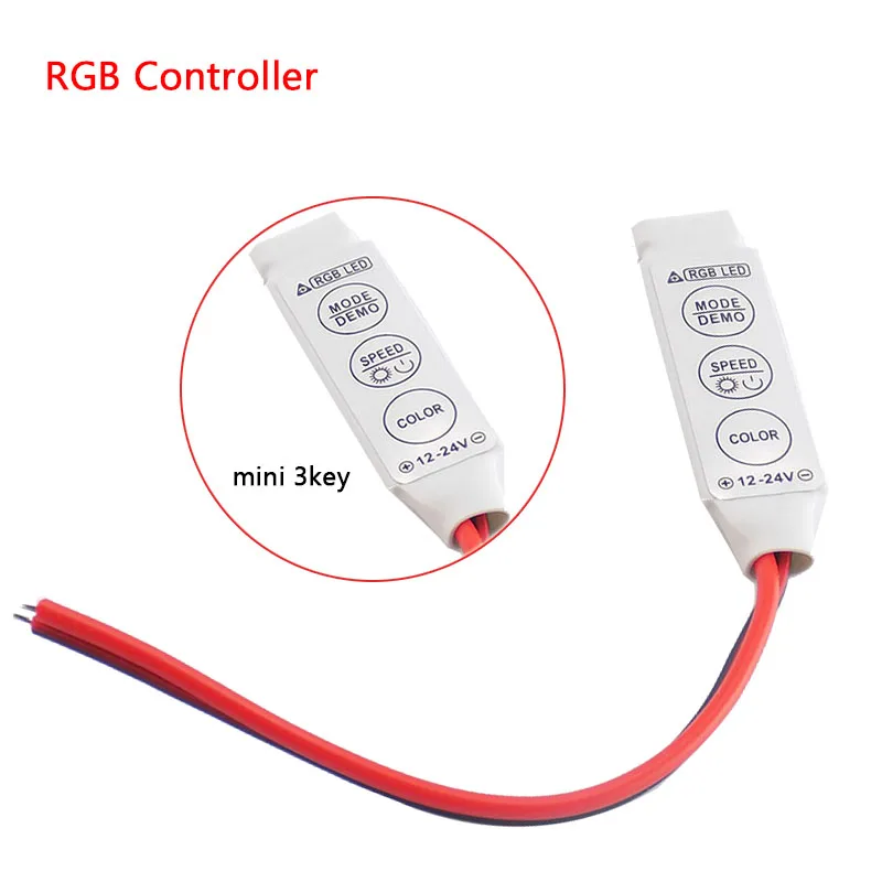 

LED RGB Controler DC 12V Mini 3 Key Control Single Color Led Strip Light SMD 2835 3528 5050 5630 3014 for RGB LED Strips