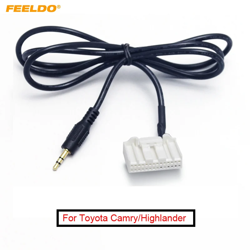 

FEELDO 10Pcs Car 3.5mm Audio AUX 28PIN Wire Adapter Input Wire Cable For Toyota Camry/Corolla/Reiz/RAV4/Highlander #AM1740