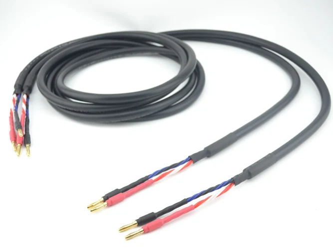 Audiocrast AS0801 OFC speaker cable HI-End Speaker Cable with banana plug cable 2.5M Black