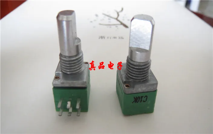 [VK] ALPHA imported Taiwan type 09 C10KX2 double sealed potentiometer handle length 15MM half handle 6 foot switch