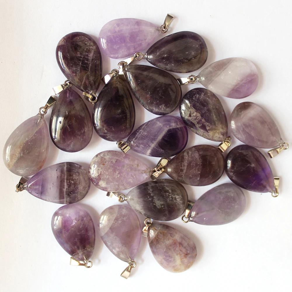 2018 NoEnName_Null The new natural stone pendant is 20 a dozen free postage charms purple necklace pendant.