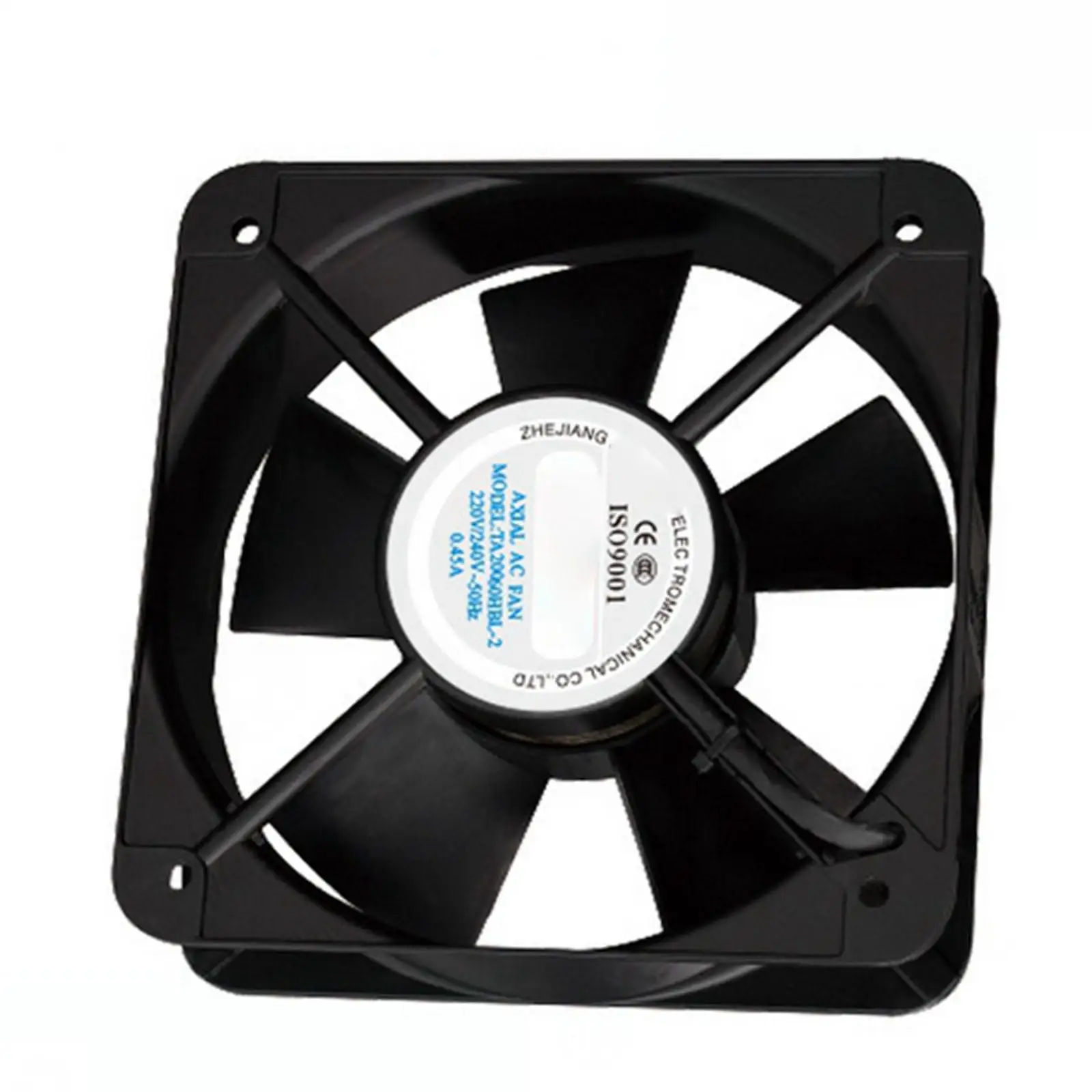 220V Ac 200X200X60 Mm Axiale Radiator Fan 285CFM 2500 Rpm Kogellager Hoge Snelheid