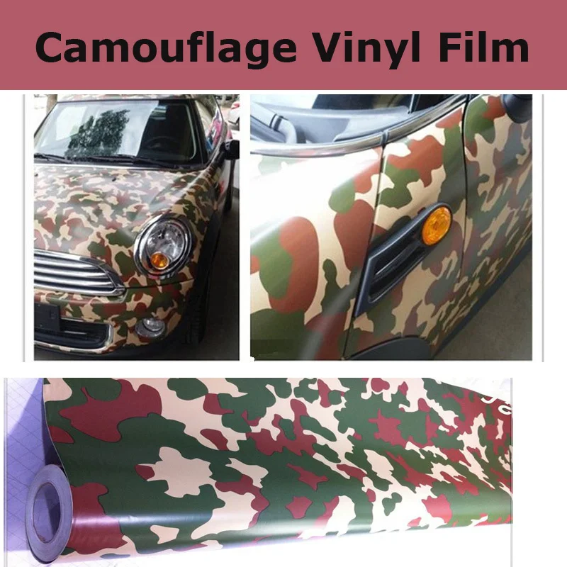 Forest Camo Wrap Green Camouflage Film Vinyl Wrap With Air Bubble Free Camo Forest Car Wrap Stickers Foile Size 1.52x30m/Roll