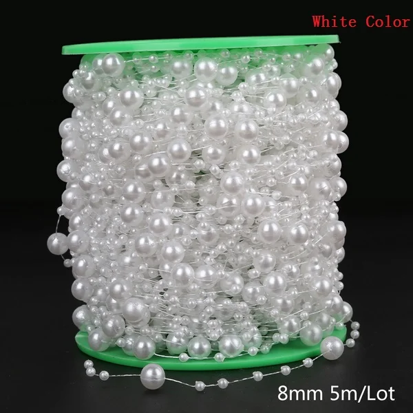 ABS Nachahmung Elfenbein Perle Perle Kette Linie Schnur Gewinde Trim für DIY Hochzeit Party Dekoration & Schmuck Erkenntnisse Handwerk Zubehör