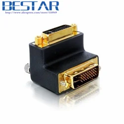 90 Degree Right Angled DVI 24+5 D dvi-d Digital Dual Link Male To Female Extension Adapter for HDTV LCD Monitor