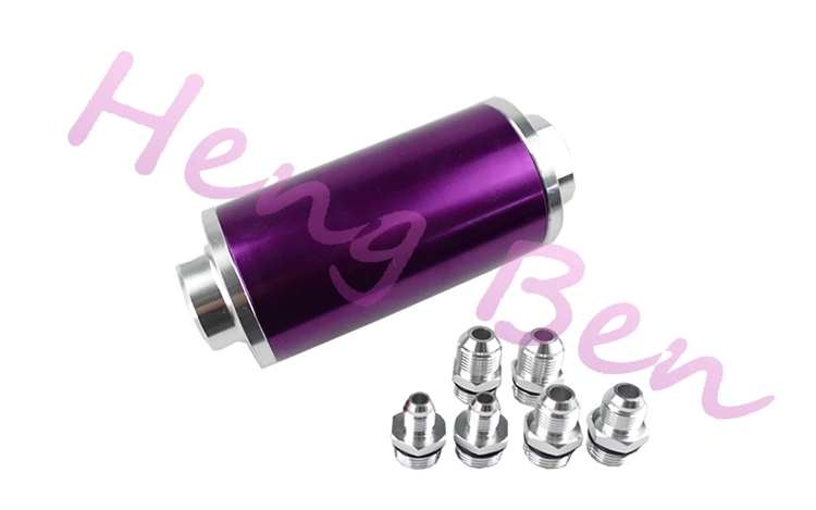 Ready Inline Aluminum Fuel Filter AN6 AN8 AN10 With 100 Micron Element Steel SS