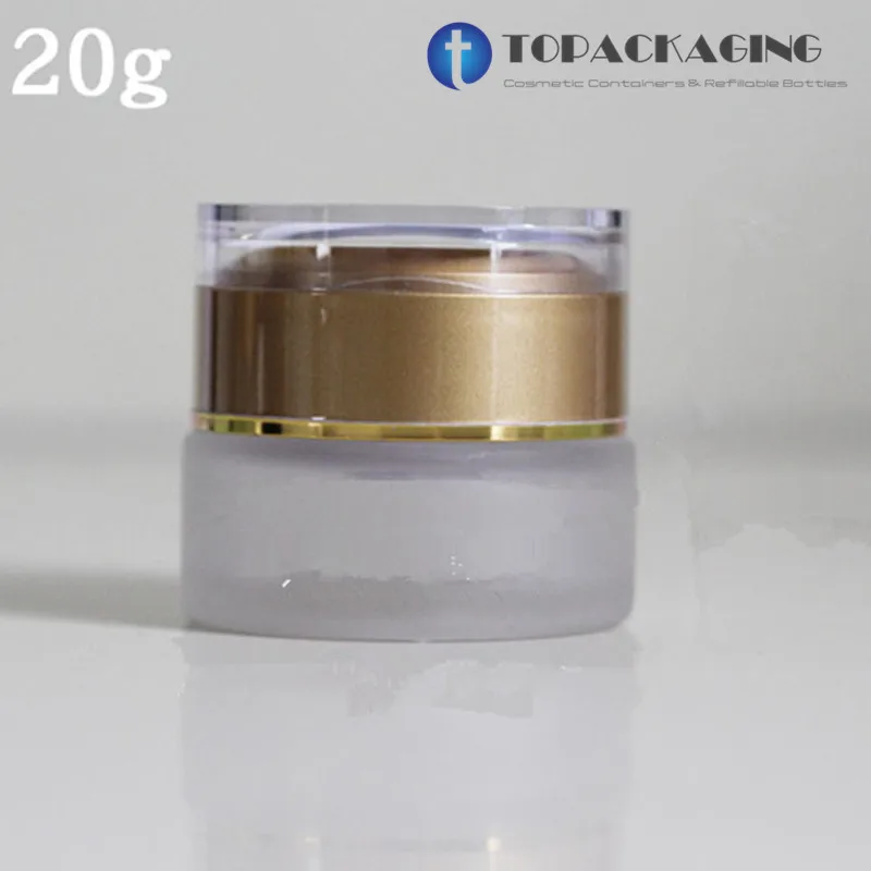 10PCS/LOT 20G Cream Jar Matte Glass Frosting Cosmetic Packing Empty Makeup Container Sample Facial Mask Refillable Canister Box