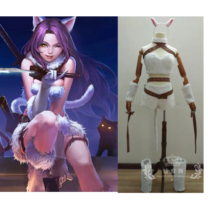 

2012 Game Anime LOL Katarina Du Couteau Party Fashion Uniform Cosplay Costume Any Size NEW