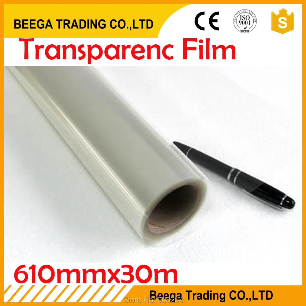 One Roll Transparence Film 610mmx30m/Lot High Quality for Laser and Inkjet Printers