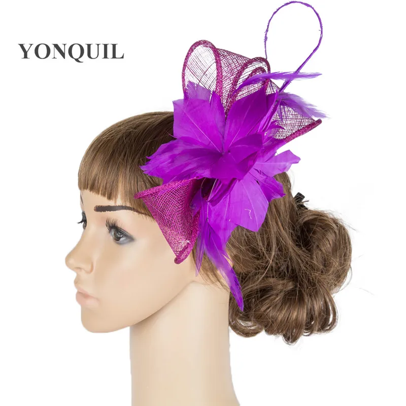 

Fancy Feather Flower Fascinator Hats Wedding Headwear Hair Clip For Women Race Party Dinner Hair Accessories Ladies Headdress