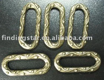 

FREE SHIPPING 300pcs Antiqued bronze plt crafted oval connectors A6