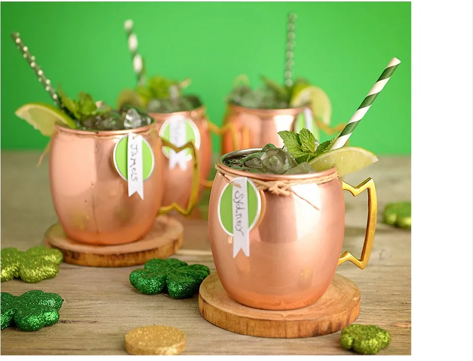 Perfect Smooth Moscow Mule Mug Drum- copper plated Beer Cup Coffee Cup Stainless Steel-copper Plated cup