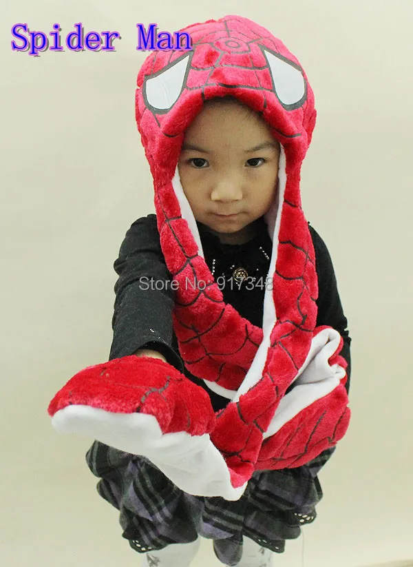 Animal Cartoon Winter Hat Scarf Glove Panda / Duck / Frog / Wolf / Cat / Monkey / Elephant / Brown Tiger / White Tiger