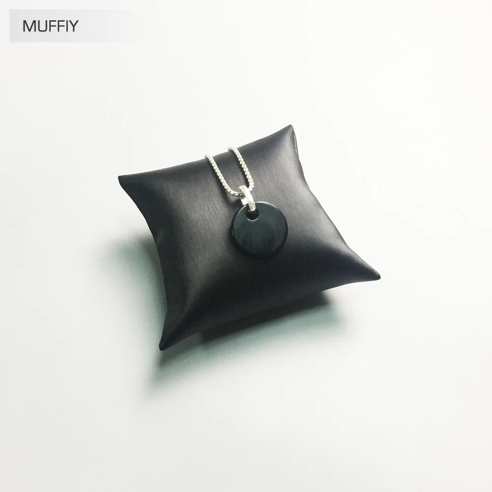 Pendant Black Onyx Round Disc 2.2cm 925 Sterling Silver Fine Jewelry Accessories Fit Necklace Classic Fashion Gift For Man Woman