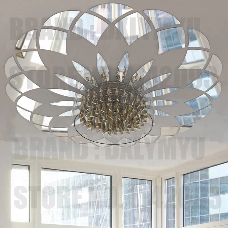 Mirror Sticker Modern Circle Pattern Acrylic Mirror Wall Stickers Ceiling Decor Living Room Bedroom Decor Room Decoration Decals