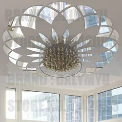 Mirror Sticker Modern Circle Pattern Acrylic Mirror Wall Stickers Ceiling Decor Living Room Bedroom Decor Room Decoration Decals