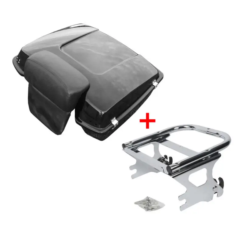 

Motorcycle Chopped Pack Trunk Backrest & Mount Rack For Harley Tour Pak Touring Electra Street Glide Road King FLHT FLHX 97-08