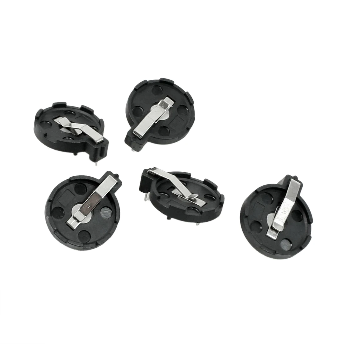 RISE CR2016 2025 2032 Coin Cell Button Battery Holder Socket Black 5 Pcs