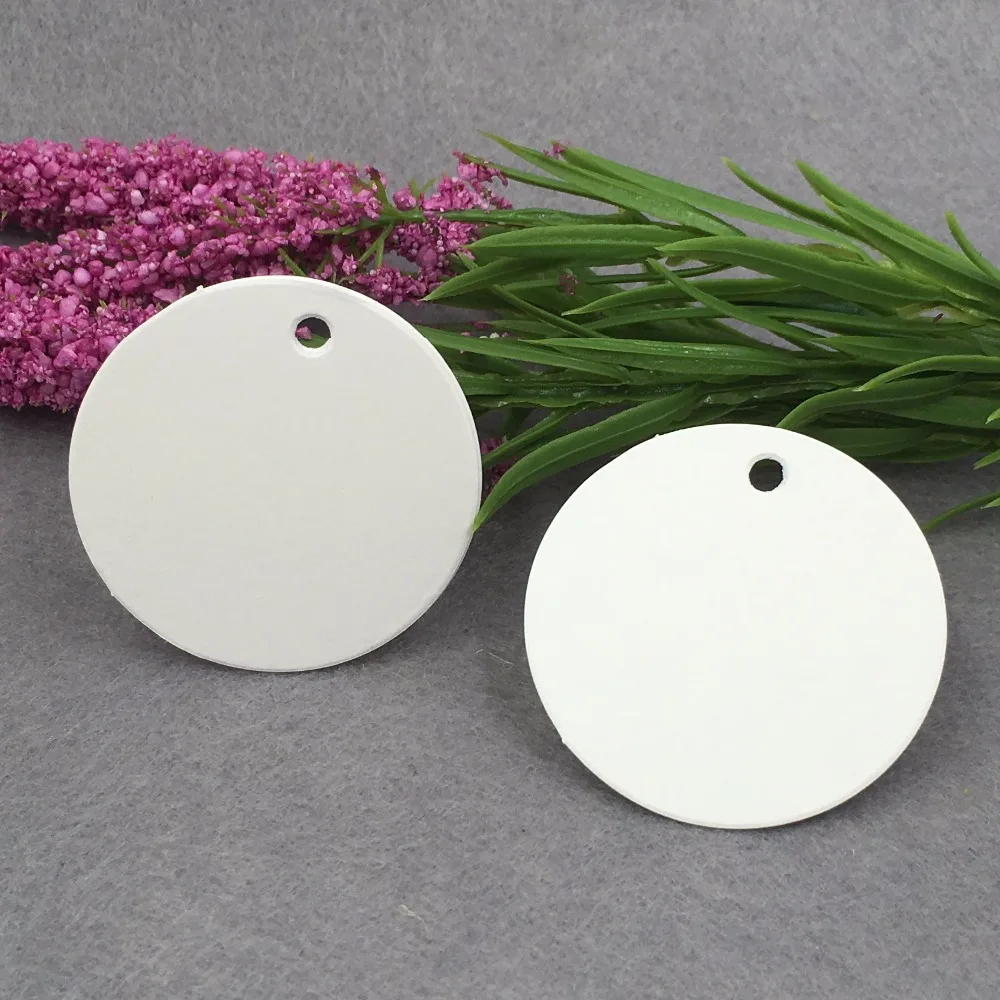 500pcs/lot White Paper Cards Gifts Hang Tags DIY Handmade Candy/jewelry/flower Price Tags, 4cm round  white packing labels