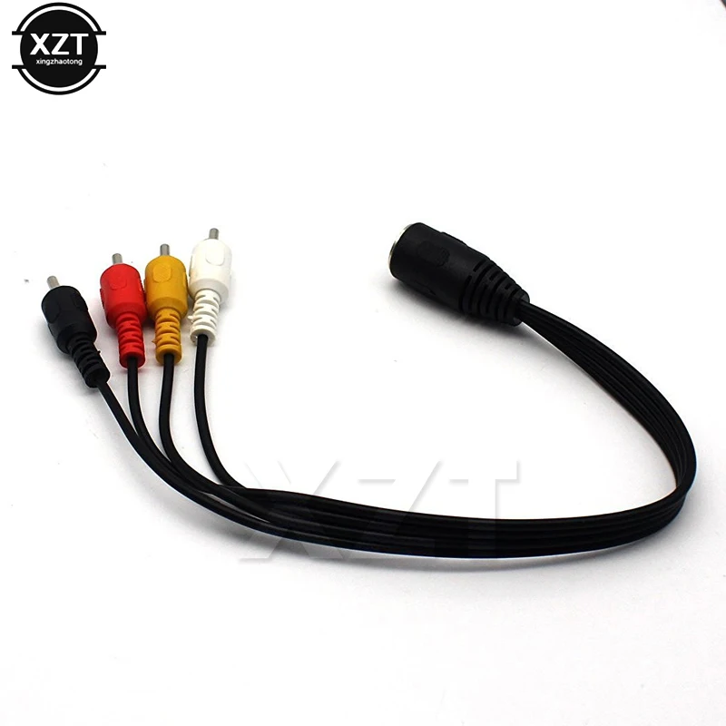 Wysokiej jakości 0.3m kabel Audio 5 Pin kobieta wtyczka Din do 4 x RCA Phono wtyczki męskie kabel Audio