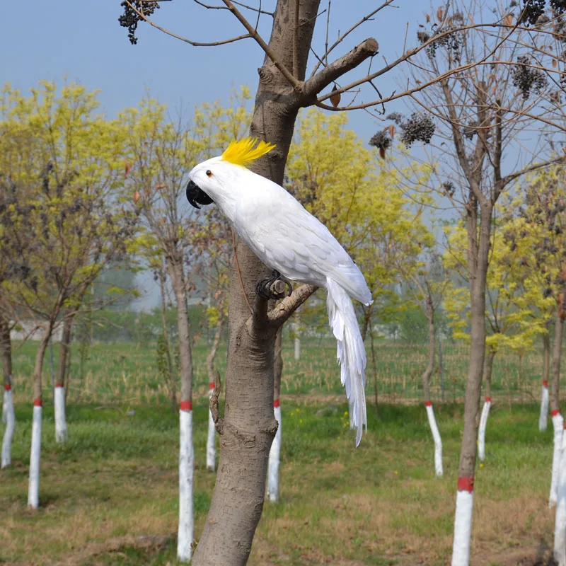 Artificial pure white parrot Hotel Bar Garden pastoral decoration props COSplay window display supply series