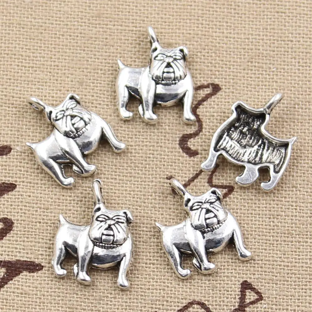 15pcs Charms Dog Pug Bulldog 17x13mm Antique Making Pendant fit,Vintage Tibetan Bronze Silver color,DIY Handmade Jewelry