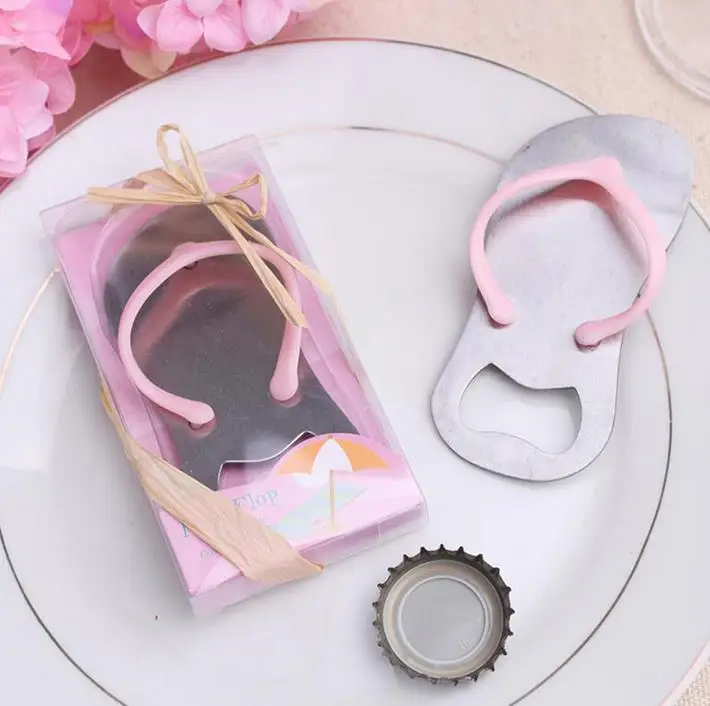 500 pcs/lot Beach Wedding Gifts Pink Flip Flop bottle opener Wholesale For wedding favors party favors Free shipping