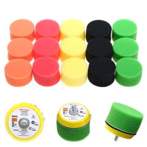 16 개/대 50MM 평면 연마 퍼프 패드 플레이트 키트 공기 자동차 연마기 샌더 M6X1