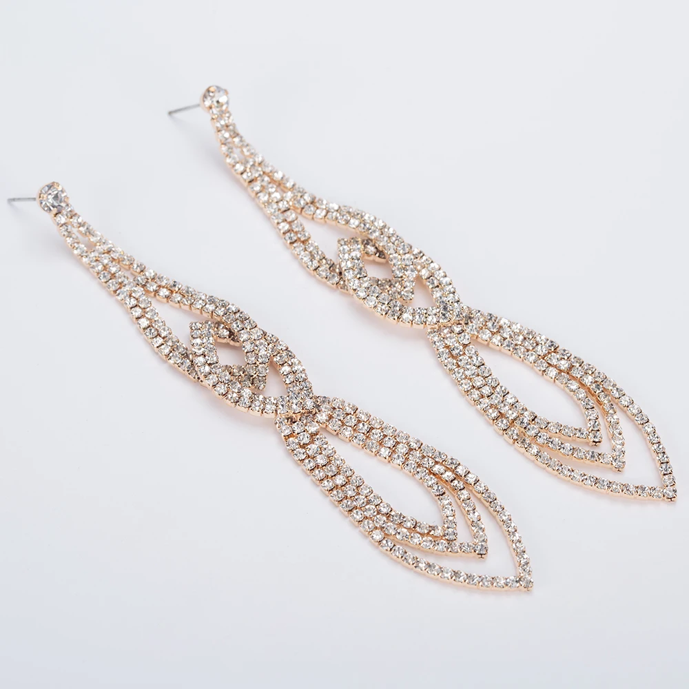 YFJEWE Classic Crystal Long Dangle Earrings Women Wedding Elegant Party Accessories Drop Earrings Jewelry Female E468