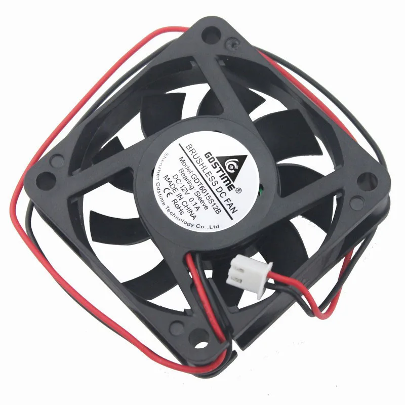 

Gdstime 200 Pcs 6cm DC 12V 60x60x15mm PC Brushless Cooling Fan 60mm x 15mm 6015 Computer Case CPU VGA Heatsink Motor Cooler 0.1A