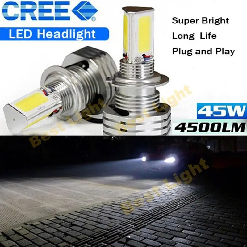 

Pair H4 HB2 9003 Hi / Lo LED Headlight Kit 90W 9000LM 6000K White Light Bulbs(H7 H8 H11 9004 9005 9006 9007 H16) Error Free