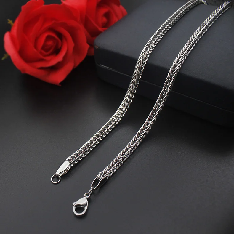 Fashion Simple New Titanium Steel Necklace Foxtail Chain Stainless Steel Jewelry Multilayer Necklace Hot Sale