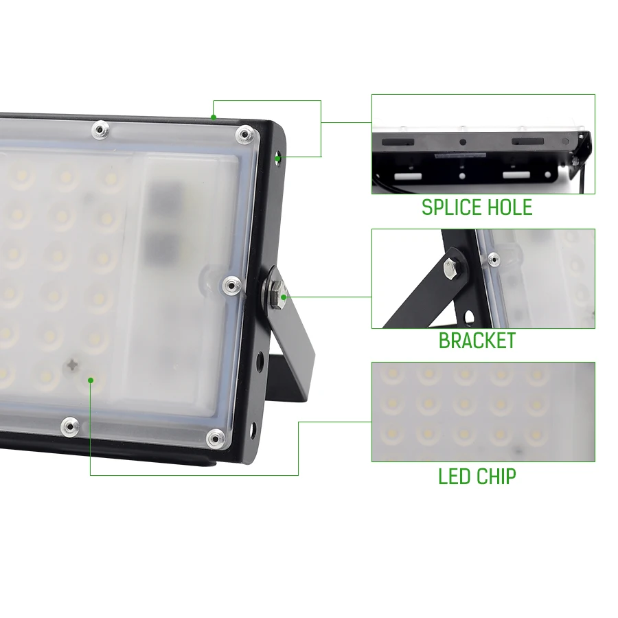 LED Flood Light Outdoor Lighting AC220V 50W IP66 Waterproof Spot Light Super Bright Stylish DIY Combination Street Garden Light