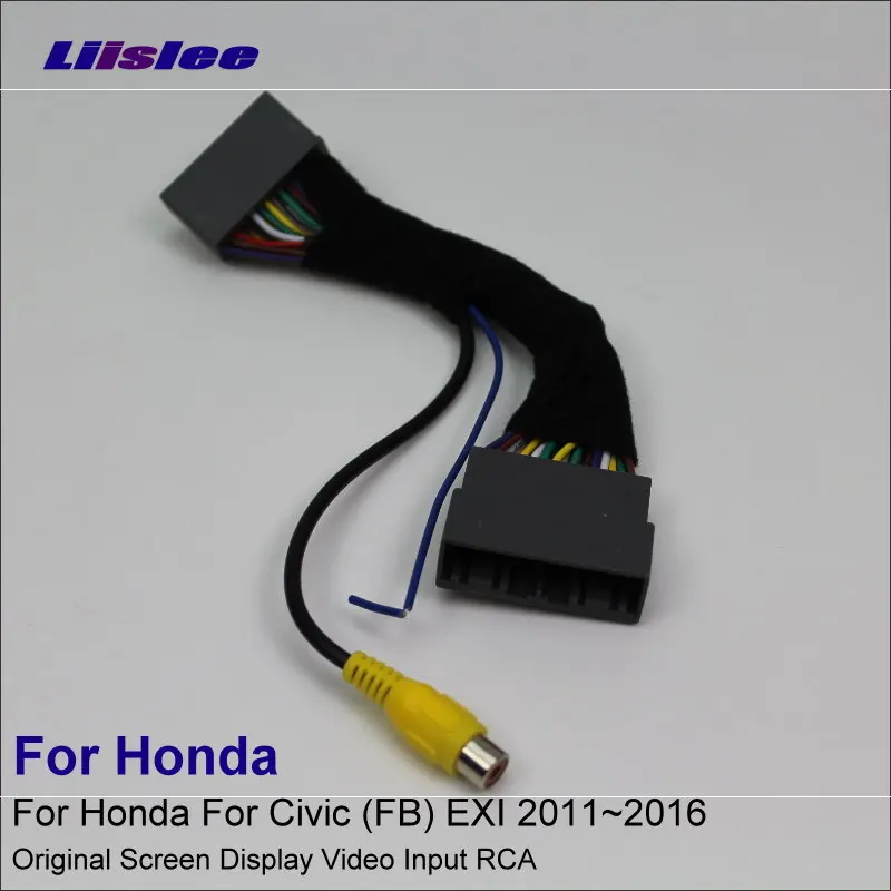 لكاميرا Honda Civic (FB) EXI 2011 ~ 2016 للرؤية الخلفية/محول كابل موصل سلك مفتاح إدخال الفيديو الأصلي RCA