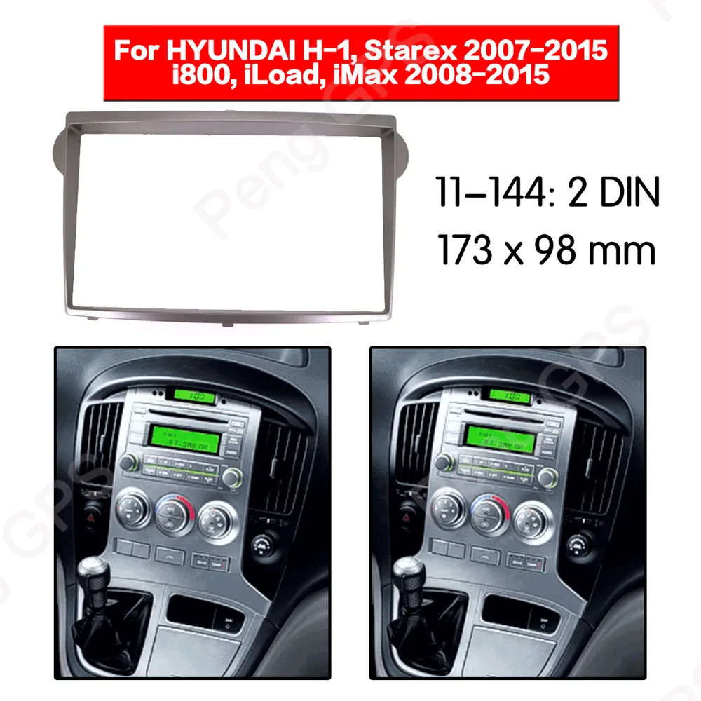 2 Din Car Radio Frame Install Dash Bezel Trim Kit for HYUNDAI H-1 STAREX 2007-2015 i800 iLoad iMAX 2008-2015 Durable Plastic