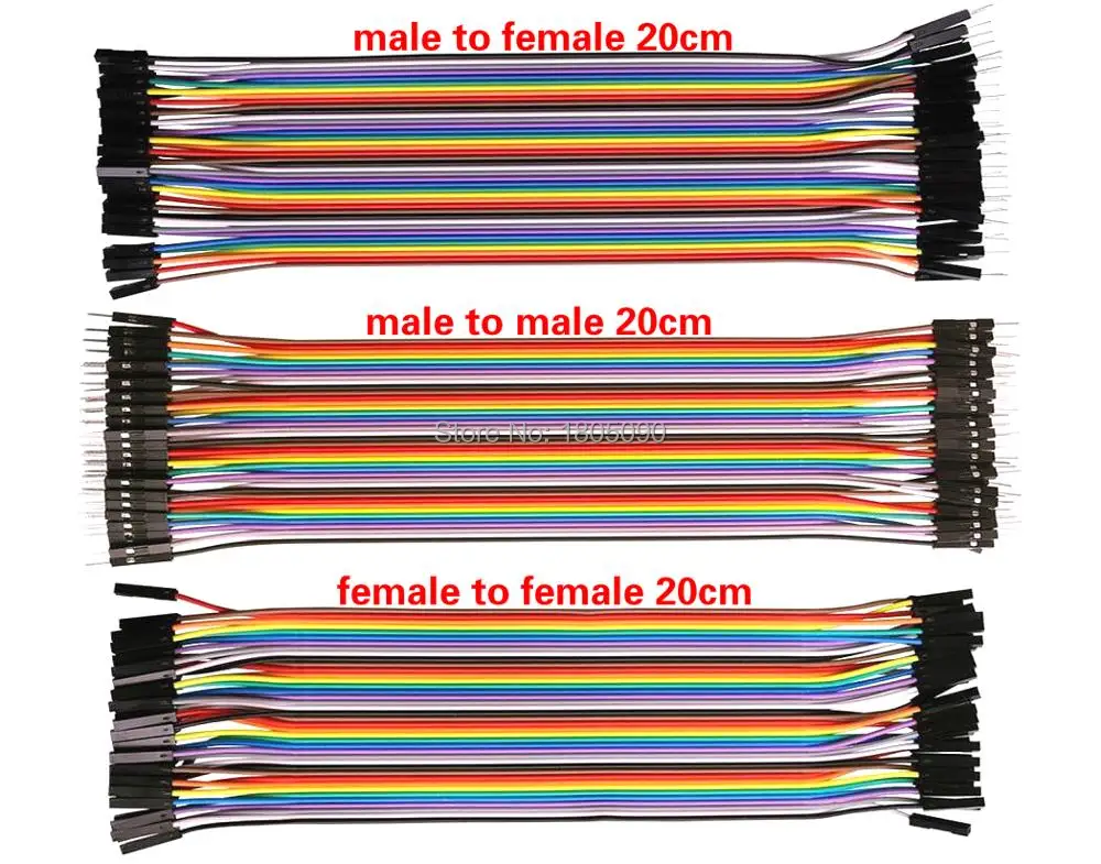 120pcs/Lot Dupont line 20cm male to male + male to female + female to female jumper wire Dupont cable for arduino 