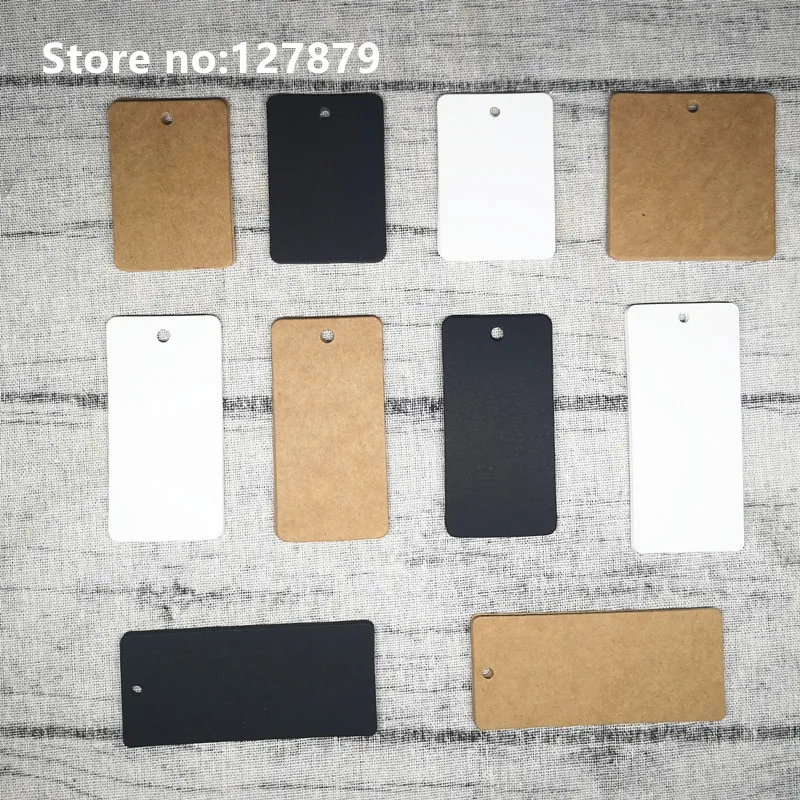 100PCS Multi Sizes Kraft Paper Labels DIY Crafts Packaging Blank Hang Tag Gift Wedding/Birthday Party Candy Boxes Price Tags view 2