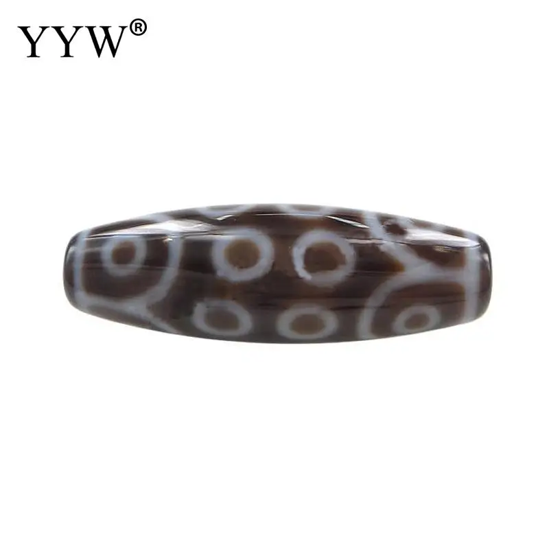 1Pcs 38x12mm Natural Tibetan Agat Dzi Beads Oval Eighteen-eyed & Two Tone Approx 2.5mm For DIY Necklace Making Fashion Gift