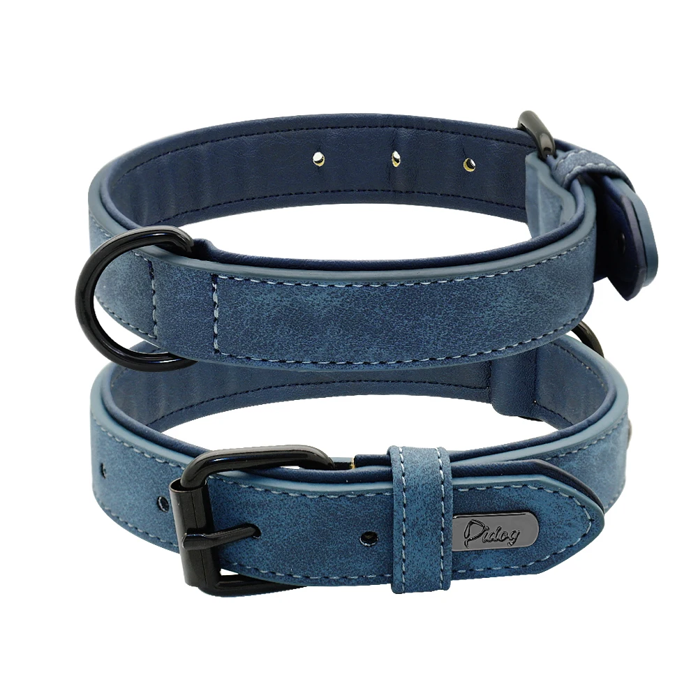 Leather Dog Collar Soft Padded Pet Collar for Small Medium Large Dogs Collars collar perro Pitbull Labrador German Shepherd