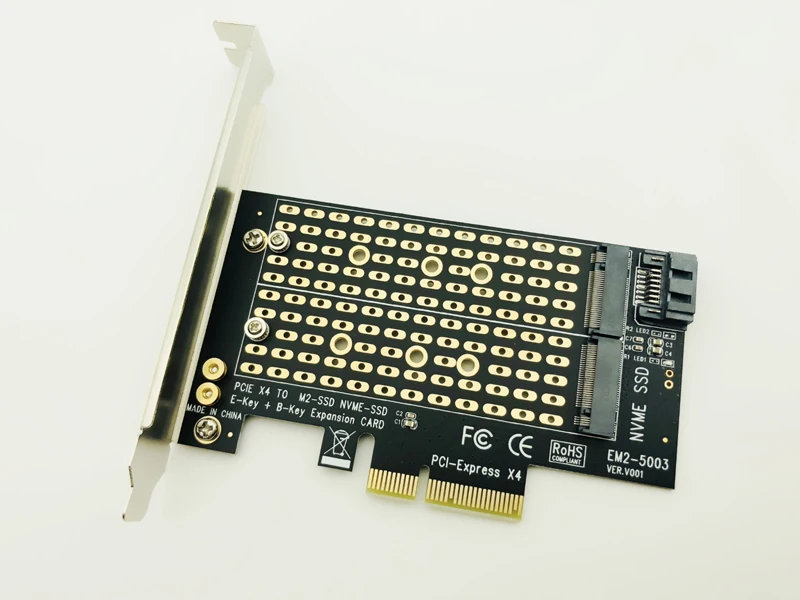 M.2 NVMe SSD NGFF TO PCIE X4 Adapter M Key B Key Dual Interface Card Support PCI Express 3.0 2230 2242 2260 2280 Size M2 SSD NEW