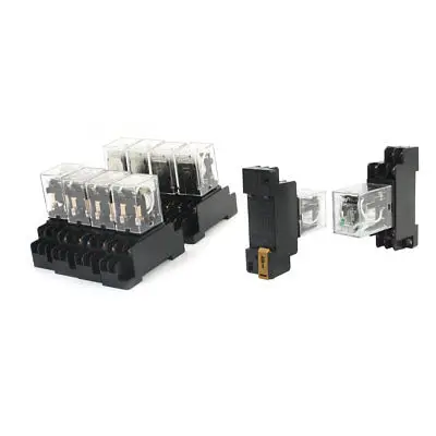 

HH52P DC12V 35mm 35mm DIN Rail Mounting 8-Pin DPDT Coil Power Relay 10Pcs